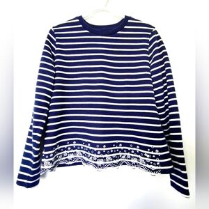 Womens / Striped / Dark Blue White/ Long Sleeve/ Shirt Size M (US 8)